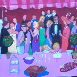 Alice Murdoch: 'Reception', 2006 Oil Painting, Figurative. Artist Description: Wedding reception...