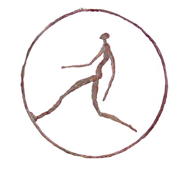 Ahmed Al Safi  'Running Man In The Ring', created in 2008, Original Sculpture Bronze.