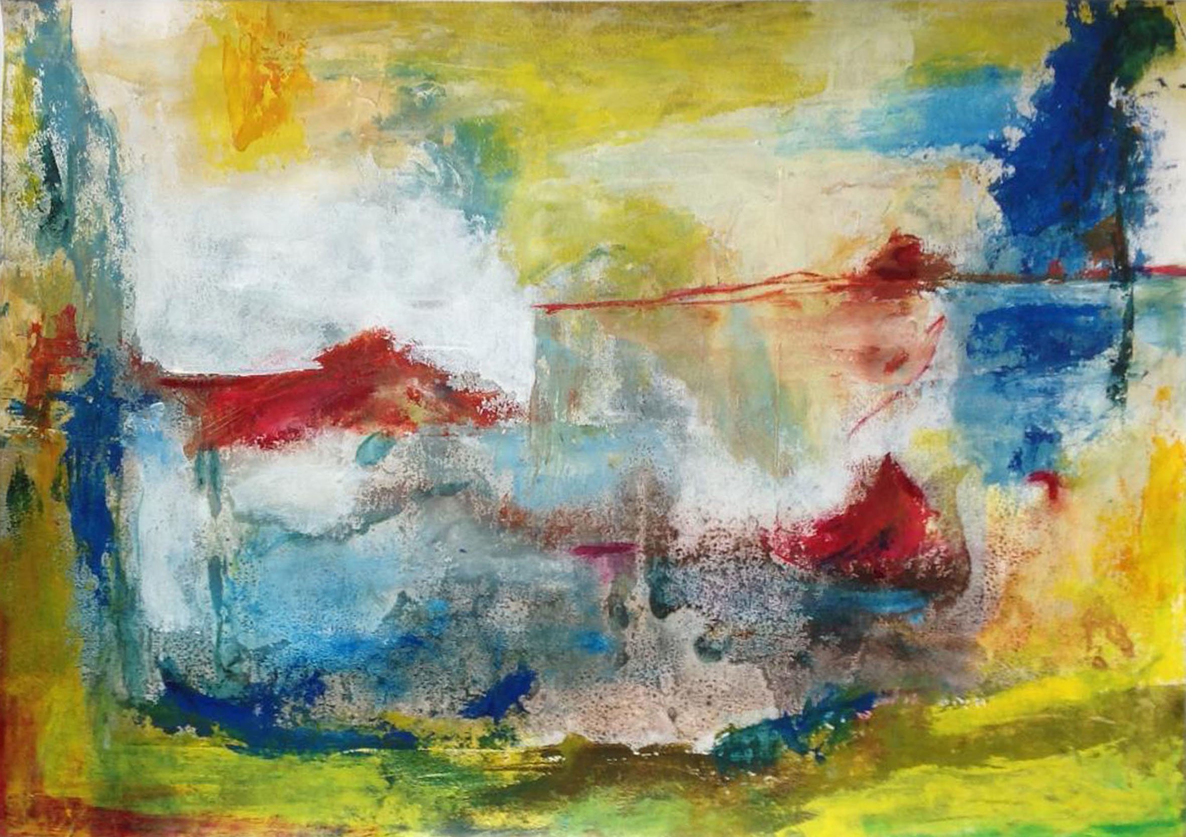 Ana Castro Feijoo: 'breezes', 2019 Mixed Media, Abstract. mixed media on paper, abstract landscape with oils and inks and textures...