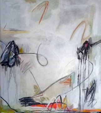 Ana Castro Feijoo: 'white brizees 2', 2020 Other Painting, Abstract. This work is part of the seriesThe color of the wind and a diptych with Brizees I, but it can also be individual and has its own imprint, it refers to flights, breezes, atmospherees, signs, it has something organic.  It is up to the viewer to interpreet and enjoy it...