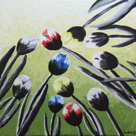 Andreea J Artwork tulips, 2015 Acrylic Painting, People