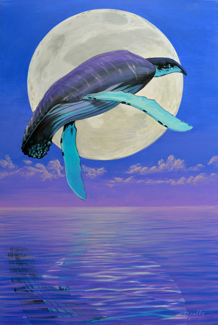 Artist Environmental Artist Apollo. 'And The Whale Jumped Over The Moon' Artwork Image, Created in 2009, Original Mixed Media. #art #artist