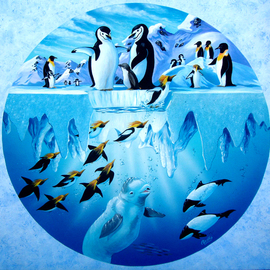 painting penguins playground painting By Environmental Artist Apollo 