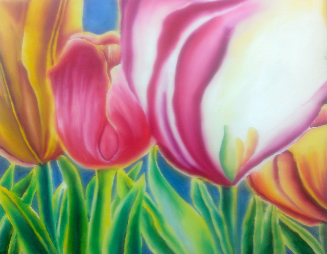 Artist Katie Puenner. 'Tulips' Artwork Image, Created in 2015, Original Painting Oil. #art #artist