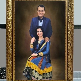 Brijesh Bhavsar: 'couple art', 2023 Oil Painting, Figurative. Artist Description: This is nice couple paintings prepare by Artist Brijesh Bhavsar ...
