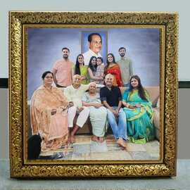Brijesh Bhavsar: 'family painting', 2023 Oil Painting, Figurative. Artist Description: Family painting ...
