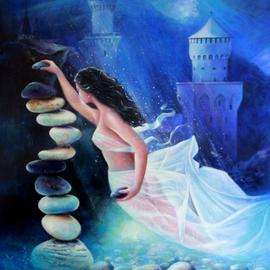 Sabir Haque: 'water kingdom', 2016 Acrylic Painting, Surrealism. Artist Description:  I keep them all. With them I shall build my Castle ...