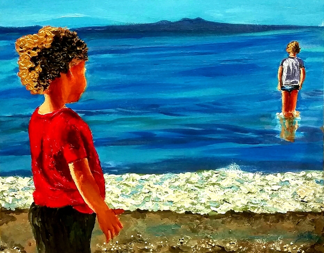 Eli Gross  'Sea Children Of The Sea  ', created in 2016, Original Painting Acrylic.