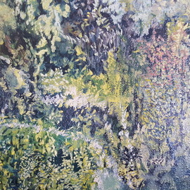 Stephanie  Cain: 'september detail', 2018 Oil Painting, Landscape. Artist Description: detail of brushwork...