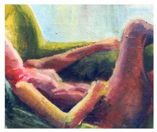 Ashley Hancock: 'Reclining Nude ', 1998 Oil Painting, nudes. oil on canvas...