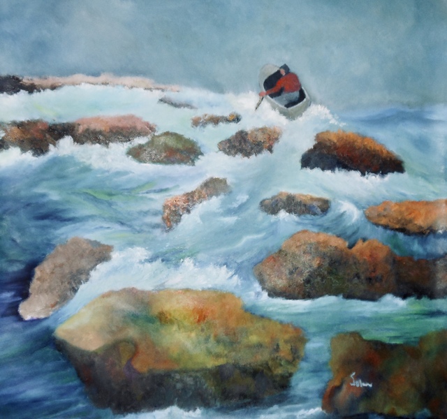 Robert Solari  'On The Rocks', created in 2019, Original Painting Oil.