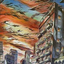 painting Sunset City painting By Austen Pinkerton 