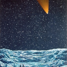 Austen Pinkerton: 'the comet', 1979 Acrylic Painting, Landscape. 