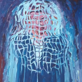 Paolo Avanzi: 'man dressed in blue', 2019 Acrylic Painting, Portrait. Artist Description: acrylic on paper...
