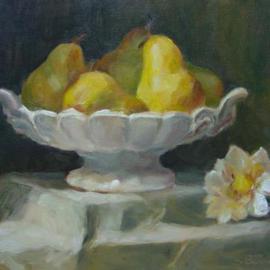 Susan Barnes: 'Exalted Pears', 2004 Oil Painting, Still Life. 