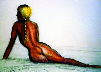 Barry Boobis: 'California Dreamin painting artwork', 2011 Acrylic Painting, nudes.  This American Golden Girl poses on the beaches of Santa Monica, a veritable CALIFORNIA DREAM!                                                ...