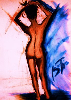 Barry Boobis: 'Natural Woman painting artwork', 2011 Oil Painting, nudes.  This NATURAL WOMAN does a little number with her hair in this sultry pose after the bath!                                               ...