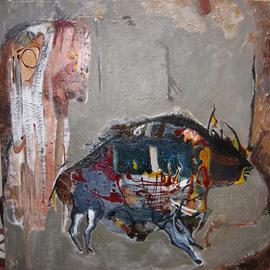 Becky Soria: 'Bisonte azul Blue Bison', 2012 Other Painting, Abstract Figurative. Artist Description:        from the series