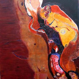 Becky Soria: 'Falling', 2009 Acrylic Painting, Abstract Figurative. Artist Description: From the series Body Talk- El Lenguaje del cuerpo...
