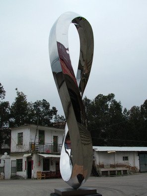 Wenqin Chen: 'Endless Curve No3', 2010 Steel Sculpture, Abstract. stainless steel sculpture, monumental sculpture, varied commissions available, up scale available, corporate sculpture, public sculpture. ...