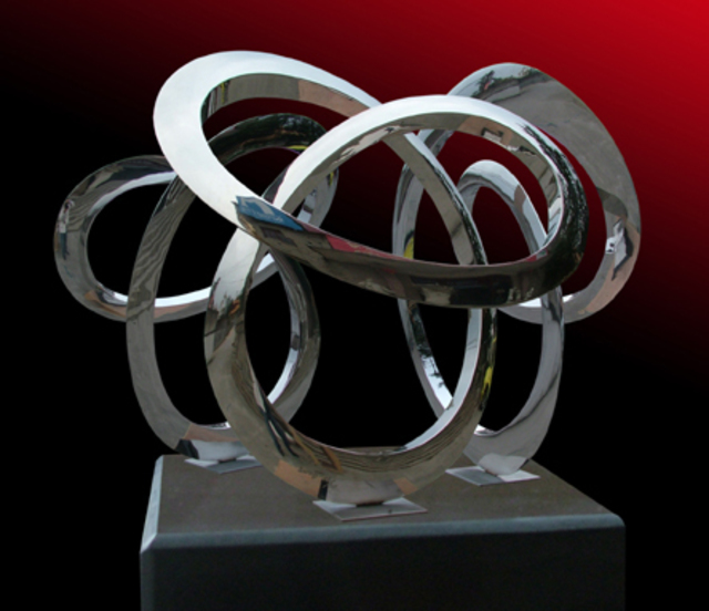 Artist Wenqin Chen. 'Triple Infinity Curve' Artwork Image, Created in 2009, Original Sculpture Steel. #art #artist