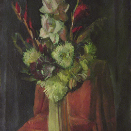 Sergey Belikov: 'flowers in a vase', 1975 Oil Painting, Still Life. Artist Description: Original painting...