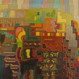 Ben Hotchkiss: 'Composition 2005', 1988 Oil Painting, Abstract. Artist Description: This is a painting that is part of a 14 by 18 series that I painted in the 1980s.  It is among my earliest abstract oils. ...