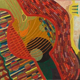 Ben Hotchkiss: 'Composition 2061', 1997 Oil Painting, Abstract. Artist Description: This is a painting that is part of a 14 by 18 series that I painted in the 1980s.  It is amongst my earliest oil paintings. ...