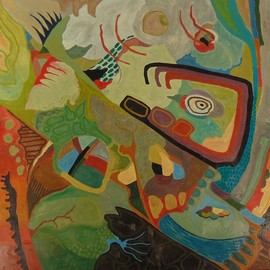 Ben Hotchkiss: 'Composition 2075', 2011 Oil Painting, Abstract. Artist Description: This is a painting that is a part of a 2 foot by 2 foot series of abstract oils that  I painted about ten years ago. ...