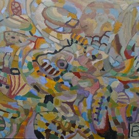 Ben Hotchkiss: 'composition 2018', 2021 Oil Painting, Abstract. Artist Description: Small abstract oil painting...