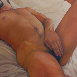 Barbara Shepard: 'Modesty  ', 2012 Oil Painting, nudes. 