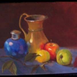 Beverly Dudley: 'Food for Thought', 2016 Oil Painting, Still Life. Artist Description:  Painted for Landon, Megan and Easton Hollingsworth To sustain lifeWe need air. Without air we die in minutes. We need water. Without water we die in days. We need food. Without food we die in a few weeks. We need Art. Without Art our Spirit dies. ...