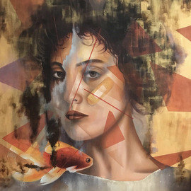 Bita Mohabbati: 'trauma', 2013 Oil Painting, Portrait. Artist Description: woman...