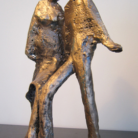 Bozena Happach: 'first date', 2015 Mixed Media Sculpture, Figurative. Artist Description: Sculpture was created as one of projects for the Sculpture Symposium in Lac Megantic.  The requirement of the project was to create an inspiring and up- lifting sculpture.  I like to work directly in metal structure and cover it with fibreglass.  It gives me interesting texture, and I ...