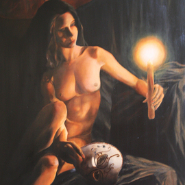 Brett Roeller: 'candle and mask', 2009 Oil Painting, Figurative. Artist Description: Oil on Canvas, 18- 22  Liquin Vanished...