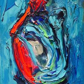 Bruni  Sablan: 'blue female abstract by bruni', 2018 Oil Painting, Figurative. Artist Description: Blue and Red Female Abstract by BRUNI 16x18...