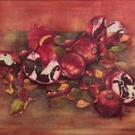 Elena Belkova: 'pomegranates', 2015 Oil Painting, Still Life. Artist Description: Flemish technique...