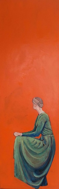 Artist Bryce Brown. 'Woman On Orange' Artwork Image, Created in 2017, Original Painting Acrylic. #art #artist