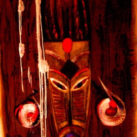African mask 3 By Bridget Busutil