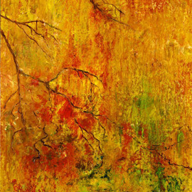Bridget Busutil: 'Thoughts', 2002 Encaustic Painting, Landscape. Artist Description: encaustic on board:intricacies of branches unfolding as our thoughts...