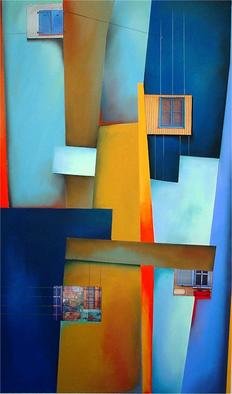 Christian Culver: 'Windows 1', 2006 Pastel, Abstract. Pastelmixed media on heavy archival 100 lb drawing paper.  Uses architectural images as part of composition...