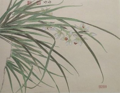 Jinxian Zhao : 'orchids series', 2019 Ink Painting, Wildlife. The orchid painting is the artist  Jinxian zhao  s original painting ...
