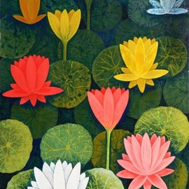 Chandru Hiremath: 'lotuscsh0018', 2016 Acrylic Painting, Floral. Artist Description: Lotus...