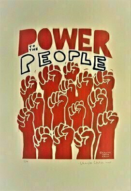 Charles Cham: 'P003 POWER TO THE PEOPLE ', 2020 Serigraph, Life. POWER TO THE PEOPLESilkscreen print on 200gsm acid free art paper.Paper size 54cm x 37. 8cm 21. 3in x 14. 9in.Image size 37cm x 28. 5cm 14. 6in x 11. 2in.Edition 90Signed, numbered and dated in pencil.Every print comes with a Certificate of Authenticity....
