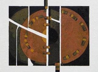Charo Noriega: 'ciclo', 2011 Oil Painting, Abstract.        . . . replicar el comienzo absoluto, circulos que nos invitan desde algun punto infinito, fragmentos diseminados en la inmovilidad del espacio, fisuras que podrian afirmarse o quiza desvanecerse, texturas remotas, gesto iniciA! tico de un posible devenir.       ...