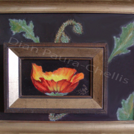 Dian Paura Chellis: 'Rebirth', 2012 Oil Painting, Floral. Artist Description:  flowers, poppy, frame within frame      ...