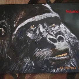 Chris Cooper: 'Ndumo the Gorilla', 2014 Acrylic Painting, Portrait. Artist Description:    koko, ape, gorilla         ...