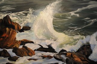 Christine Cousart: 'Majestic Ocean', 2020 Acrylic Painting, Seascape.  ocean smashing on rocks, seascape, ocean scene, rocks and ocean, sea and rocks, waves smashing on rocks, waves ...