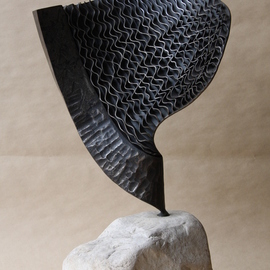 Claudio Bottero: 'nebulosa', 2002 Steel Sculpture, Abstract. Artist Description: A unique piece, with a technique that I have a few times in creating a rippled effect. It s a stunning piece that fit s well in most settings. ...