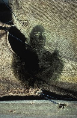 Claudia Nierman: 'Whispers on jute', 1995 Cibachrome Photograph, Fantasy.  Part of a Series on phantoms.This image is also available printed on canvas 57 x 80; and in cibachrom 32x 45. ...